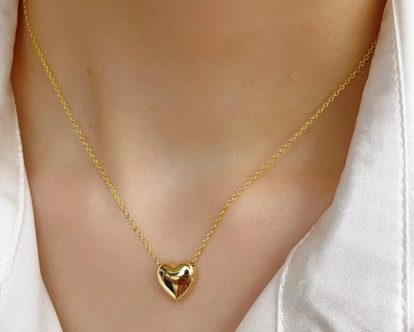 Stainless Steel Heart Shape Necklace | Love Heart Pendant Necklace | Girls & Women Fashion